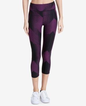 Calvin Klein Performance Printed Mesh-trimmed High-rise Cropped Leggings