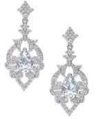 Aquamarine (3/4 Ct. T.w.) And Diamond (3/8 Ct. T.w.) Drop Earrings In 14k White Gold