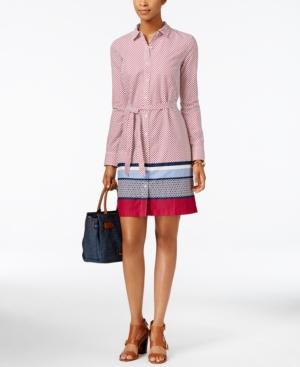 Tommy Hilfiger Dot-print Striped Shirtdress