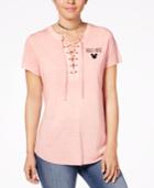 Freeze 24-7 Juniors' Mickey Mouse Lace-up T-shirt