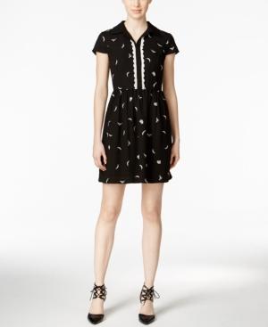 Kensie Mini Bananas Printed Shirtdress