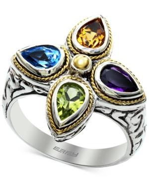 Effy Multi-gemstone (1-5/8 Ct. T.w.) Ring In Sterling Silver & 18k Gold