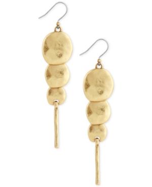 Lucky Brand Gold-tone Triple Disc Linear Drop Earrings