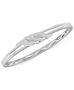 Diamond Twist Bangle Bracelet (1 Ct. T.w.) In Sterling Silver