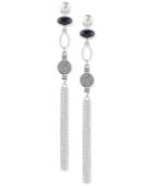 Lucky Brand Silver-tone Reversible Stone Linear Drop Earrings, A Macy's Exclusive Style