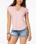 Crave Fame By Almost Famous Juniors' Strappy-front T-shirt