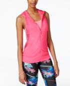Material Girl Active Juniors' Hooded Mesh Vest, Only At Macy's