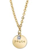 2028 Gold-tone Peace Pendant Necklace