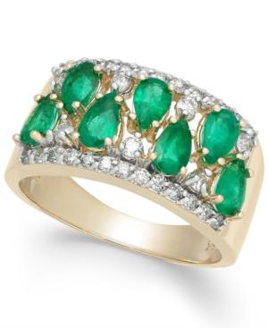 Emerald (1-5/8 Ct. T.w.) & Diamond (3/8 Ct. T.w.) Ring In 14k Gold