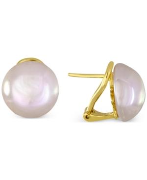 Majorica 18k Gold Vermeil Imitation Mabe Pearl Stud Earrings