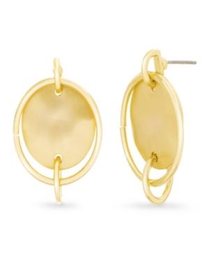 Catherine Malandrino Women's Interlocked Circle Yellow Gold-tone Hoop Earrings