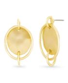 Catherine Malandrino Women's Interlocked Circle Yellow Gold-tone Hoop Earrings
