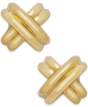 X-stud Earrings In 14k Gold