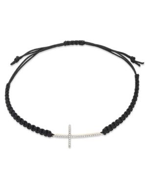 Diamond Cross Parachute Cord Bracelet In (1/6 Ct. T.w.)