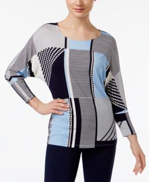 Calvin Klein Printed Dolman-sleeve Top