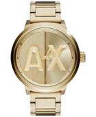 Ax Armani Exchange Men's Gold-tone Stainless Steel Bracelet Watch 49mm Ax1363