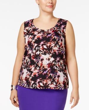 Kasper Plus Size Printed Shell