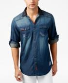 Inc International Concepts Men's Distressed Denim Shirt, Only At Macy's