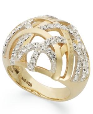 "sis By Simone I Smith ""forever Shaunie"" 18k Gold Over Sterling Silver Ring, Crystal ""loyal Fab Loving"" Ring"