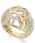 "sis By Simone I Smith ""forever Shaunie"" 18k Gold Over Sterling Silver Ring, Crystal ""loyal Fab Loving"" Ring"