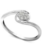 Diamond Swirl Small Cluster Ring (1/10 Ct. T.w.) In Sterling Silver