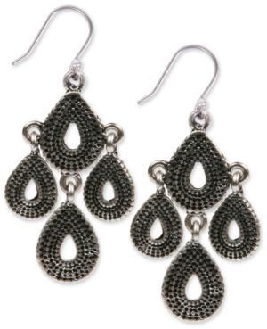 Lucky Brand Silver-tone Tribal Chandelier Earrings