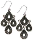 Lucky Brand Silver-tone Tribal Chandelier Earrings