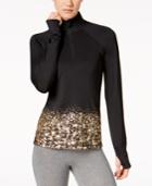 Ideology Shine Printed Half-zip Jacket, Created For Macy's