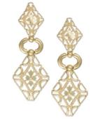 Diamond-cut Double Drop Earrings In 14k Gold