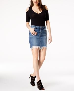 Joe's Ripped High-low Denim Pencil Skirt
