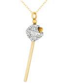 Simone I. Smith 18k Gold Over Sterling Silver Necklace, White Crystal Mini Lollipop Pendant