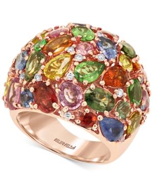 Effy Watercolors Multi-stone (13-2/3 Ct. T.w.) And Diamond (1/3 Ct. T.w.) Dome Ring In 14k Rose Gold