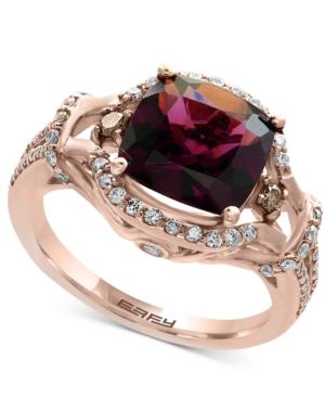 Effy Final Call Rhodolite Garnet (3-3/8 Ct. T.w.) And Diamond (1/2 Ct. T.w.) Ring In 14k Rose Gold