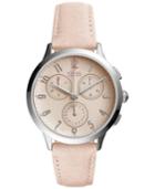 Fossil Women's Chronograph Abilene Pink Leather Strap Watch 34mm Ch3088