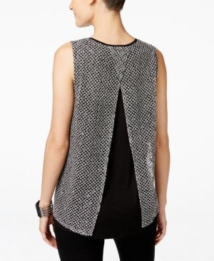Inc International Concepts Sequined Split-back Top, Only At Macy's