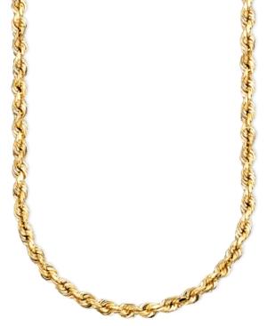 14k Gold Diamond-cut Rope Chain Necklace