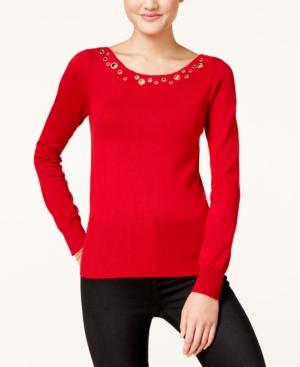 Xoxo Juniors' Grommet-trim Sweater