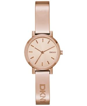 Dkny Women's Soho Rose Gold-tone Stainless Steel Half-bangle Bracelet Watch 24mm Ny2308