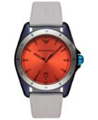 Emporio Armani Men's Gray Silicone Strap Watch 44mm