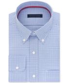 Tommy Hilfiger Men's Classic-fit Non-iron Medium Blue Check Dress Shirt