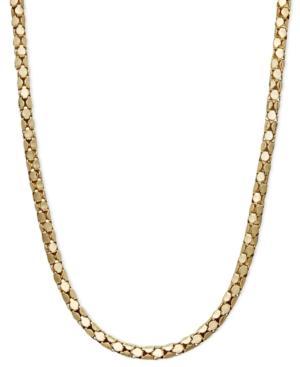 14k Gold Necklace, 20" Diamond Cut Popcorn Chain