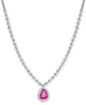 Ruby (1-1/8 Ct. T.w.) And Diamond (1-1/4 Ct. T.w.) Pendant Necklace In 14k White Gold