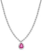 Ruby (1-1/8 Ct. T.w.) And Diamond (1-1/4 Ct. T.w.) Pendant Necklace In 14k White Gold