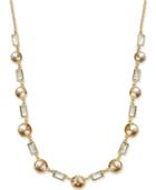 Charter Club Gold-tone Multi-crystal Long Length Necklace, Only At Macy's