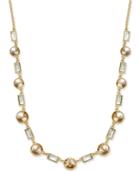 Charter Club Gold-tone Multi-crystal Long Length Necklace, Only At Macy's