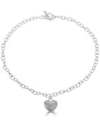 Decorative Puff Heart 20 Pendant Necklace In Sterling Silver