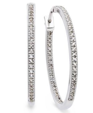 Diamond Hoop Earrings In Sterling Silver (1/2 Ct. T.w.)