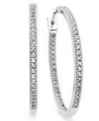 Diamond Hoop Earrings In Sterling Silver (1/2 Ct. T.w.)