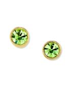 2028 14k Gold Dipped Round Crystal Stainless Steel Stud Earring