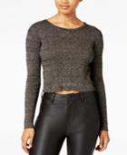 The Edit By Seventeen Juniors' Lace-up Cropped Sweater